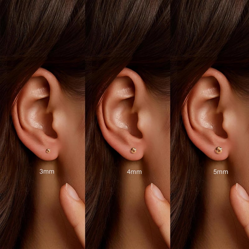 IMBOS Pearl Earrings 14k Gold Plated Daisy Flower Stud Earrings for Women Ball Stud Flat Back Earring Hypoallergenic Statement Earring Trendy Jewelry Gift for Women - Image 4
